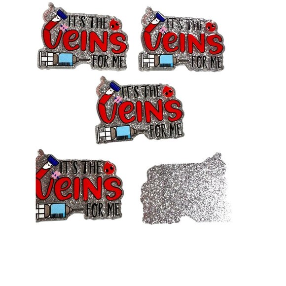 10 pc glitter RN Nurse acrylic flat back charm for badge reels keyrings earrings - Picture 2 of 4